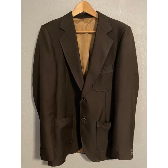 Angels Flight Other - Vintage Angels Flight Blazer Mens 42L Brown Patch Pocket Made USA Mod Career 70s